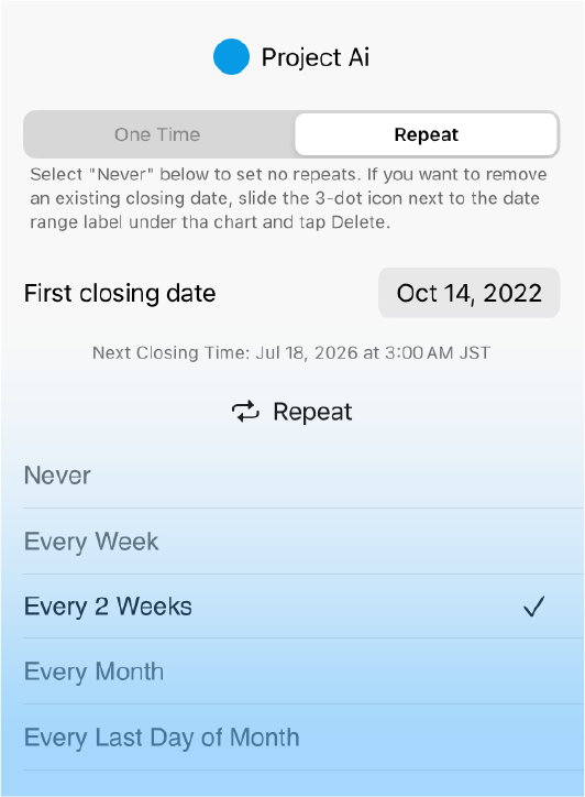 Manage Custom Billing Cycles